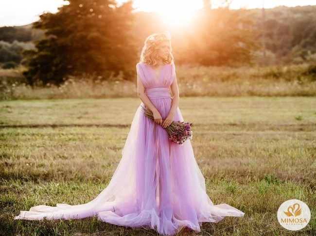 17 mẫu váy cưới màu tím thơ mộng cho cô dâu  Dịch vụ đám cưới trọn gói  Honey Bees