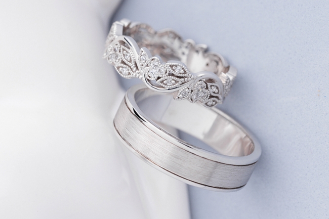 Cặp nhẫn cưới kim cương vàng trắng 14k pnj vàng son 01229-00540 | pnj.com.vn