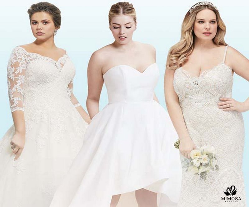 chọn họa tiết phù hợp với mẫu váy cưới cho cô dâu béo