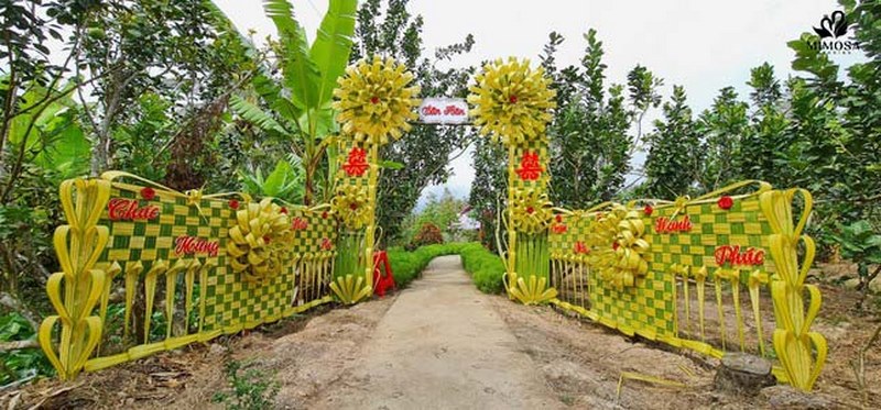 cách làm cổng cưới lá dừa