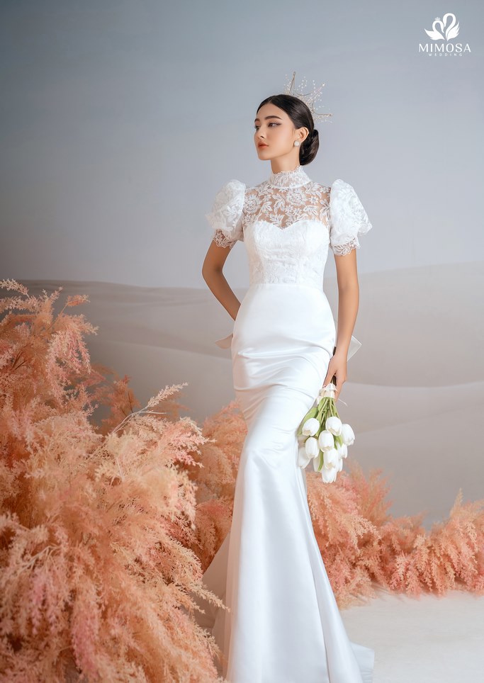 Đầm cưới đuôi cá cao cấp 2019 dành cho cô dâu eo thon thanh lịch nơ   Shopee Việt Nam