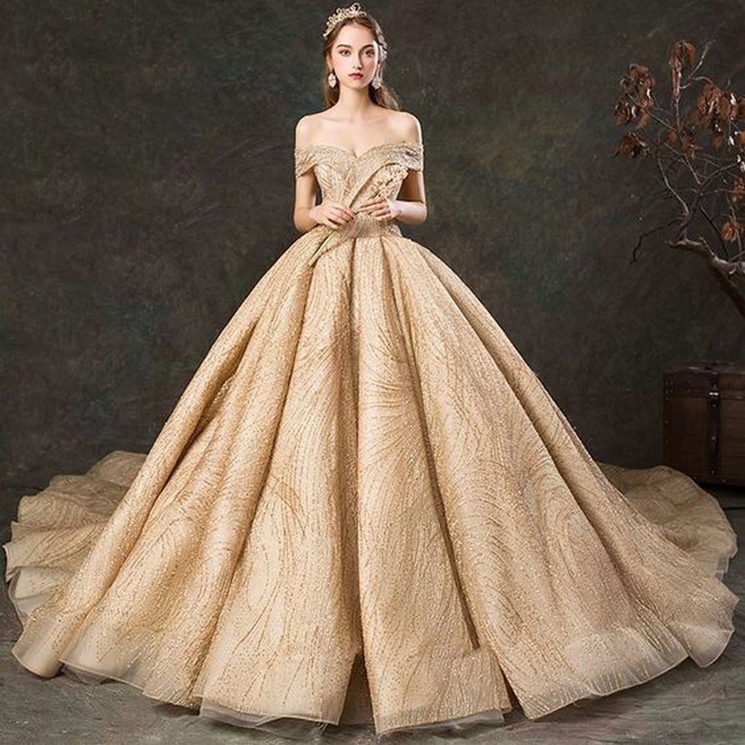 18 Mẫu Áo Dài Cưới  Váy Cưới Màu Vàng Đồng Đẹp Nhất